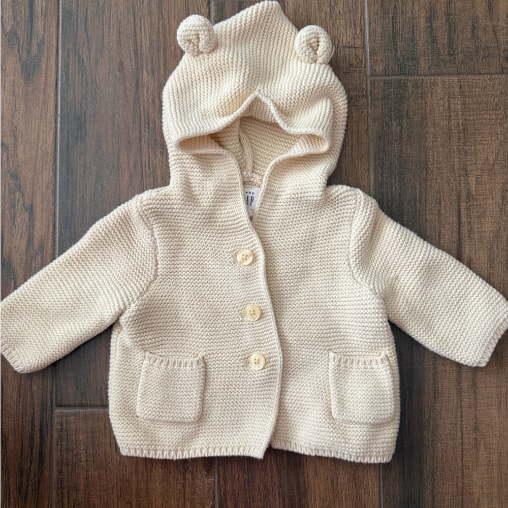 GAP Baby Cream Knit Hooded Sweater
